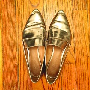MADEWELL Gold Loafers Size 8